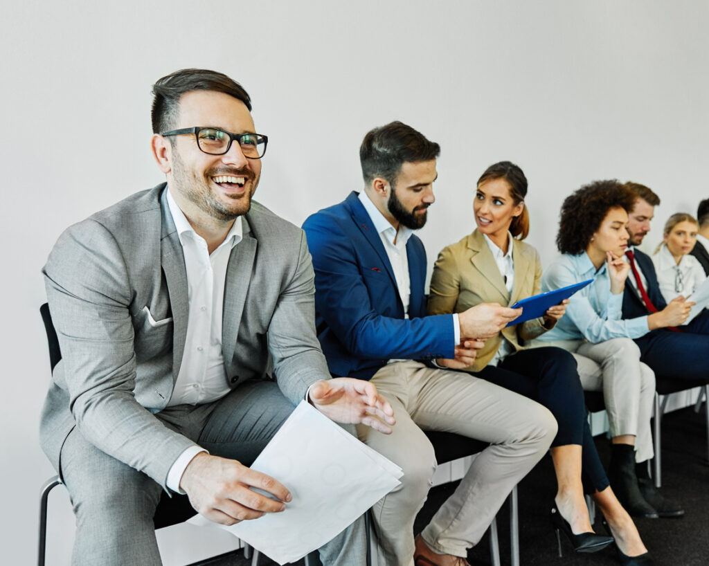 business people waiting for interview